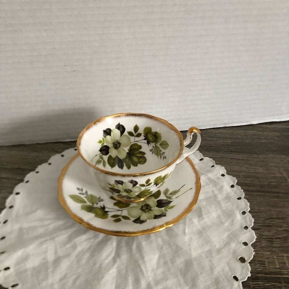 Vtg Royal Adderley Floral Teacup and Saucer